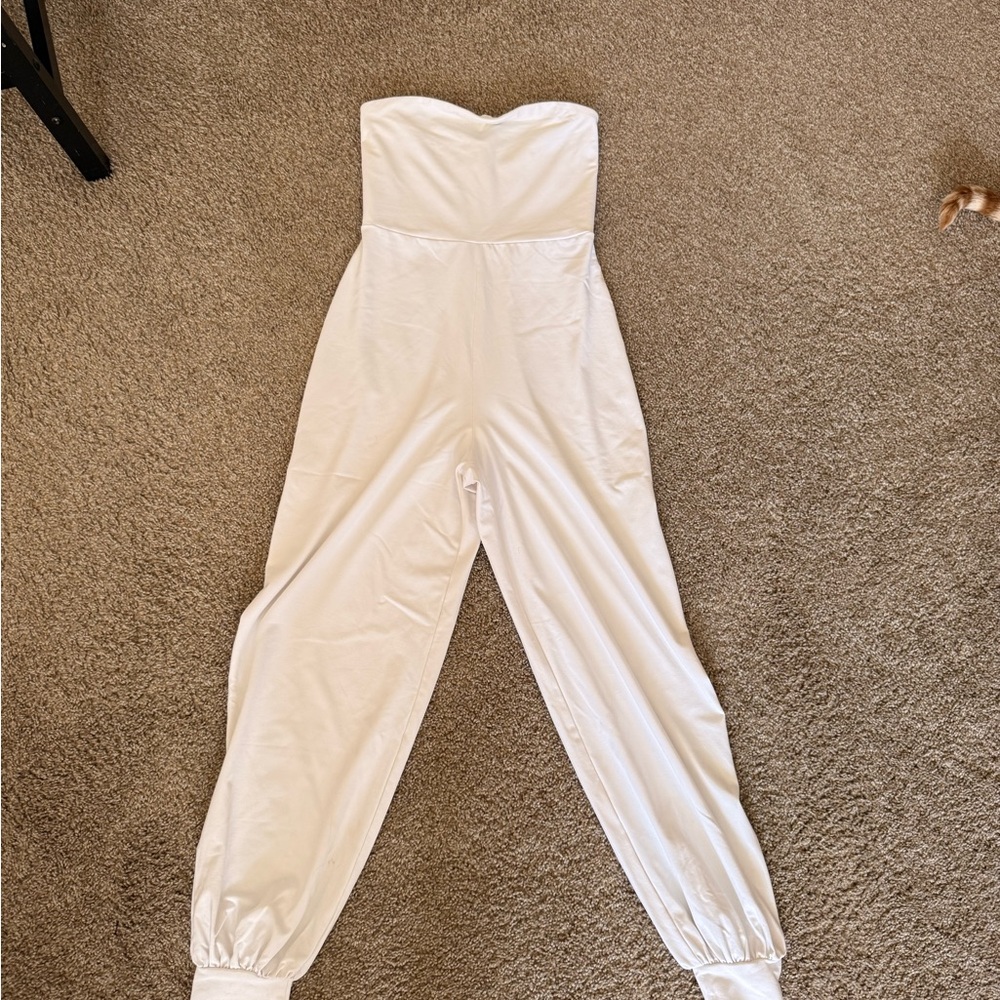 Susana Monaco Cream Strapless Jumpsuit